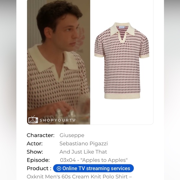 Oxknit sweater mens jacquard cream pink burgundy size small 60s small - Picture 4 of 9